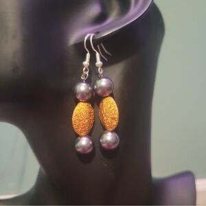 New Handmade Gold And Silver Wire Wrapped Drop Earring’s Gift Box